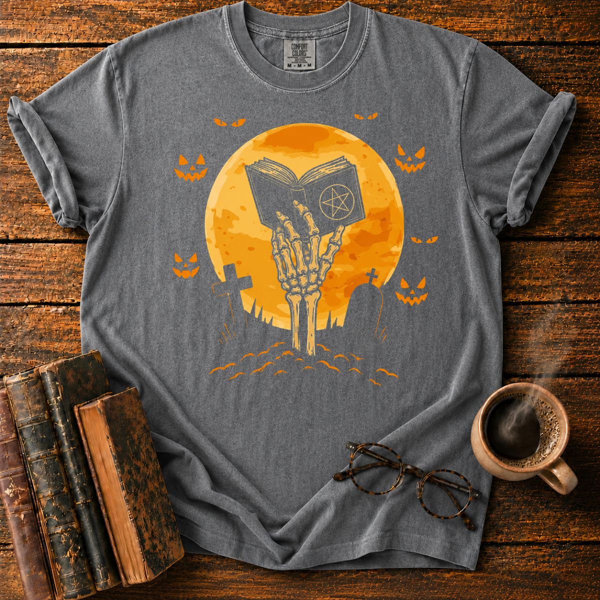 Skeletal Hand Beneath the Haunted Moon T-Shirt