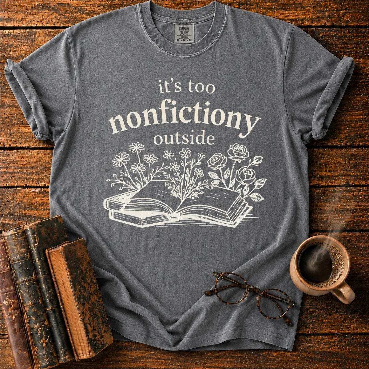 Whimsical Botanical Book T-Shirt