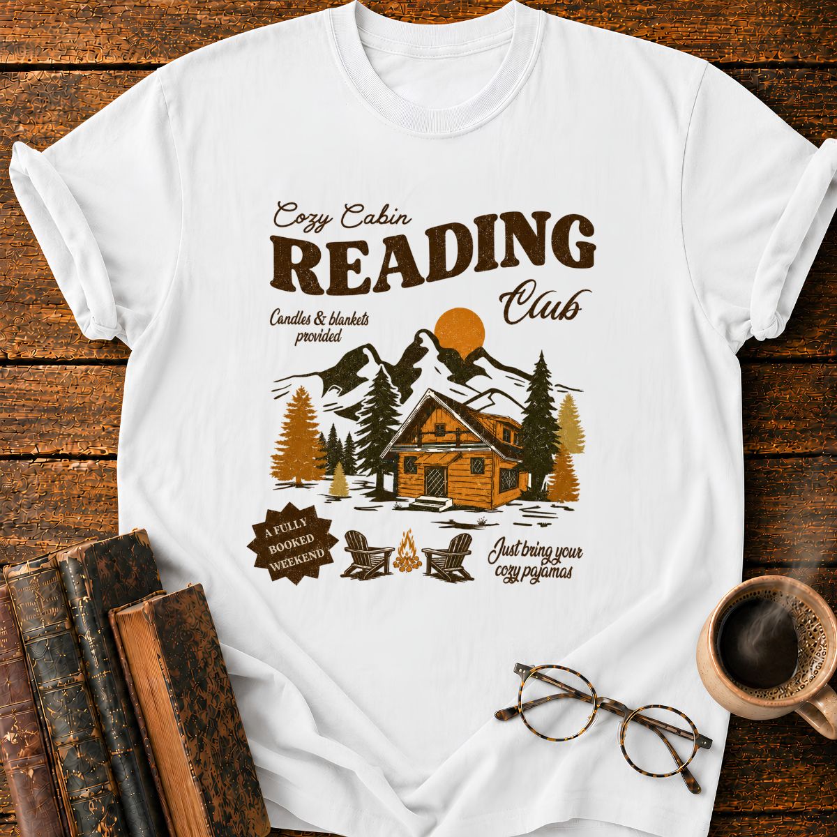 Cozy Cabin Book Club T-Shirt