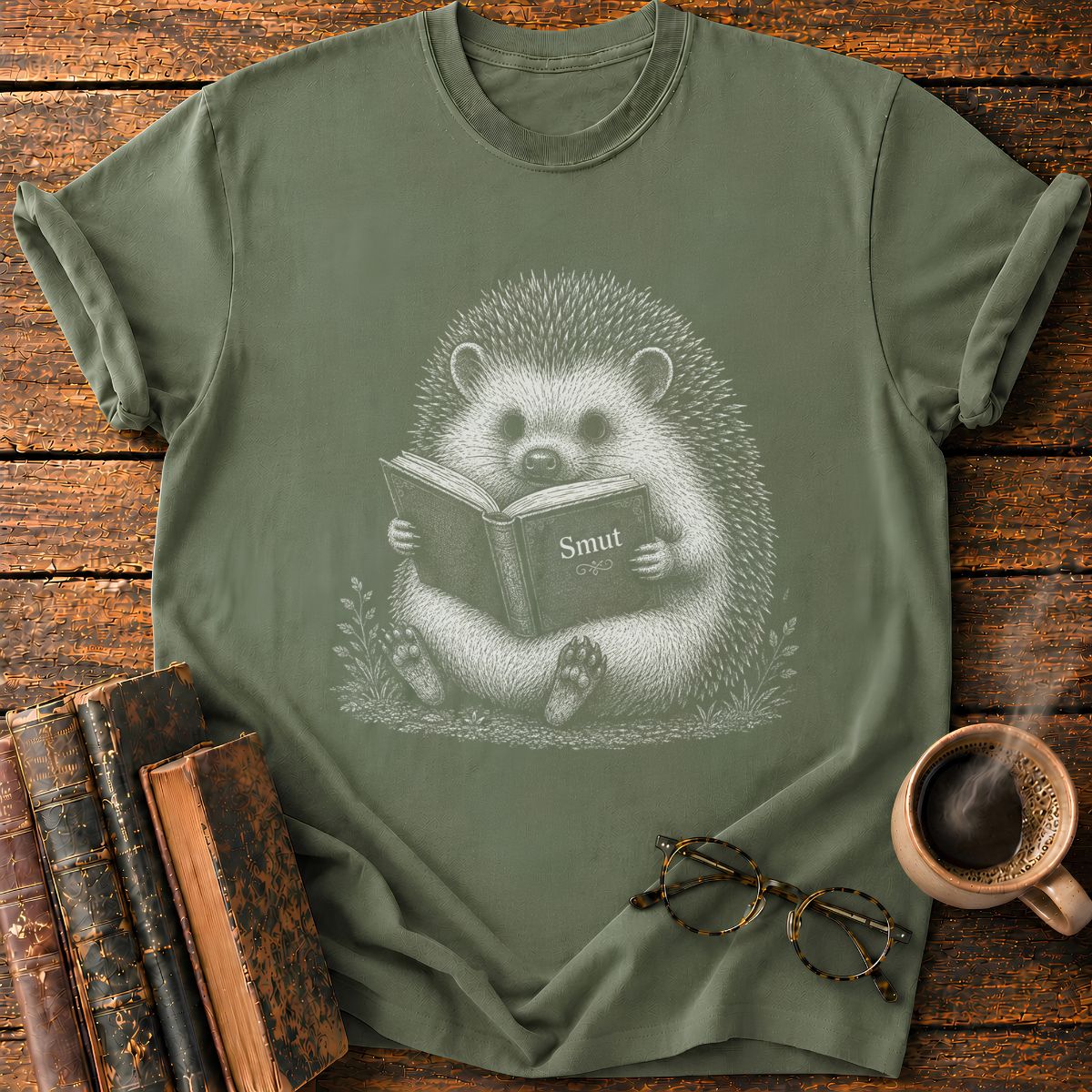 Hedgehog Reading A Book T-Shirt