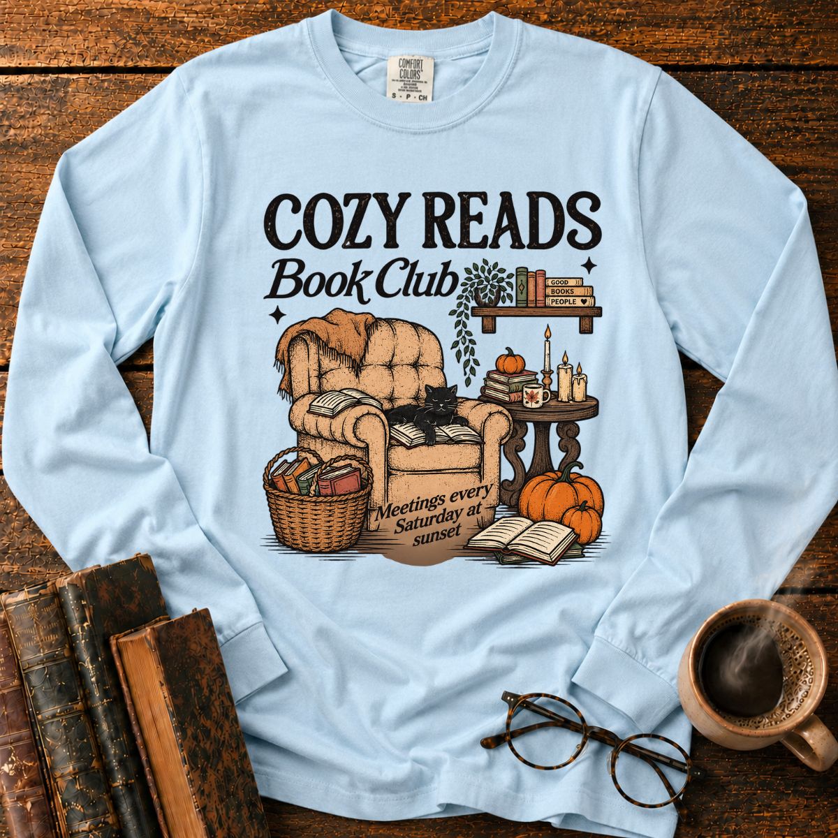 Cozy Reads Book Club LS T-Shirt