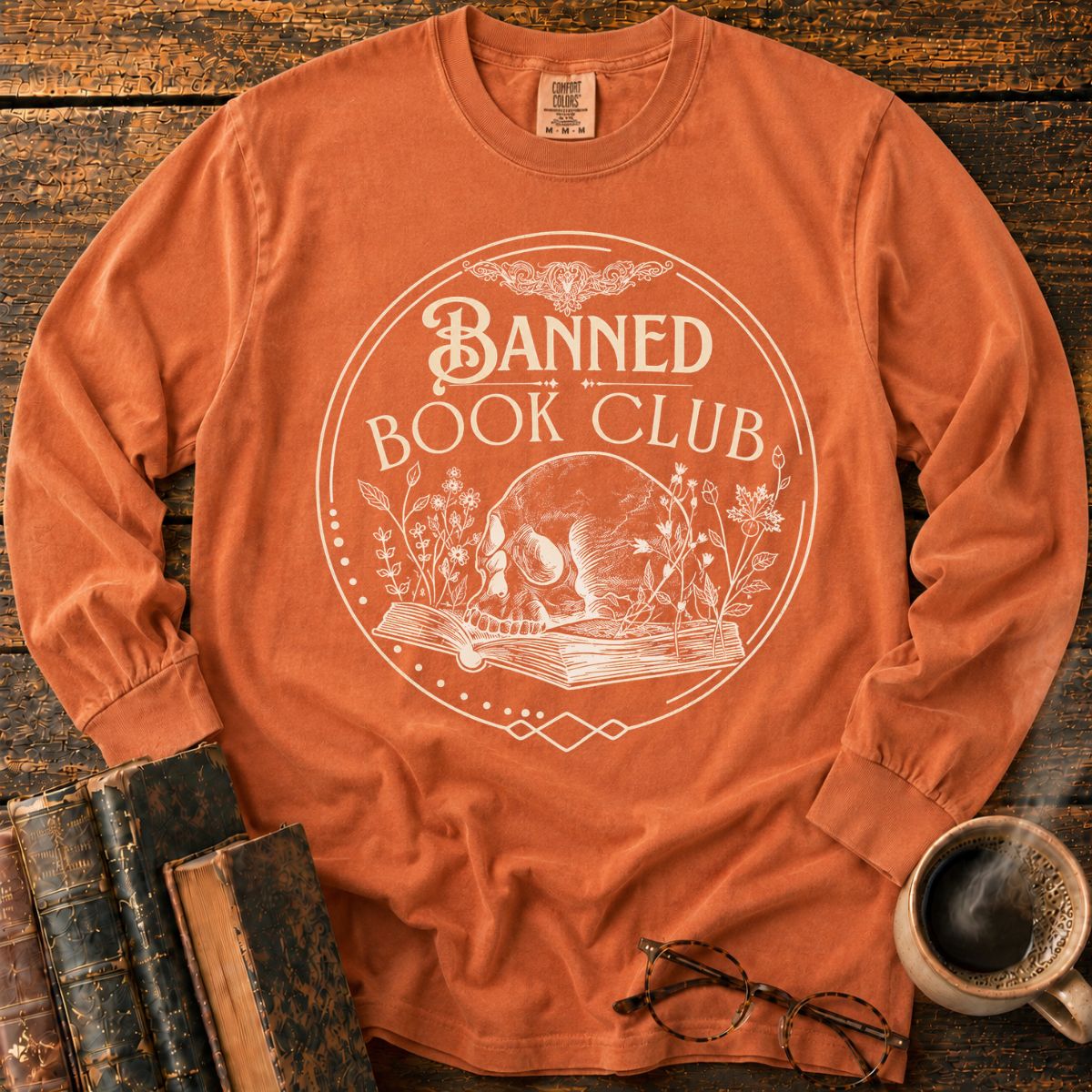 Banned Book Club Skull Emblem LS T-Shirt