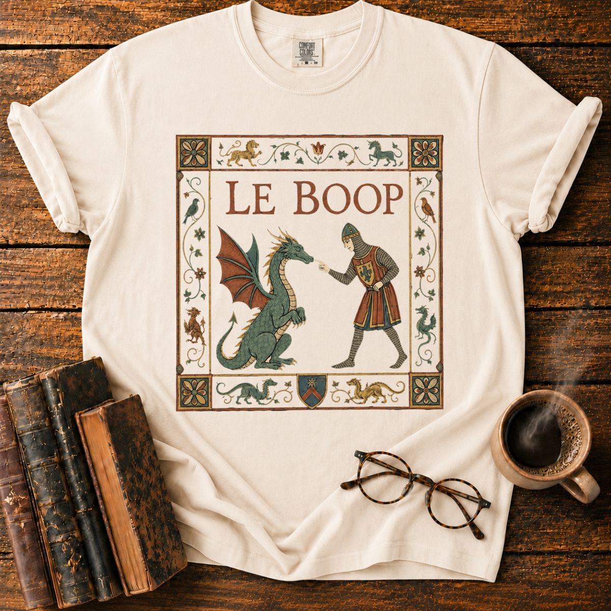 Medieval Dragon Boop Tapestry T-Shirt