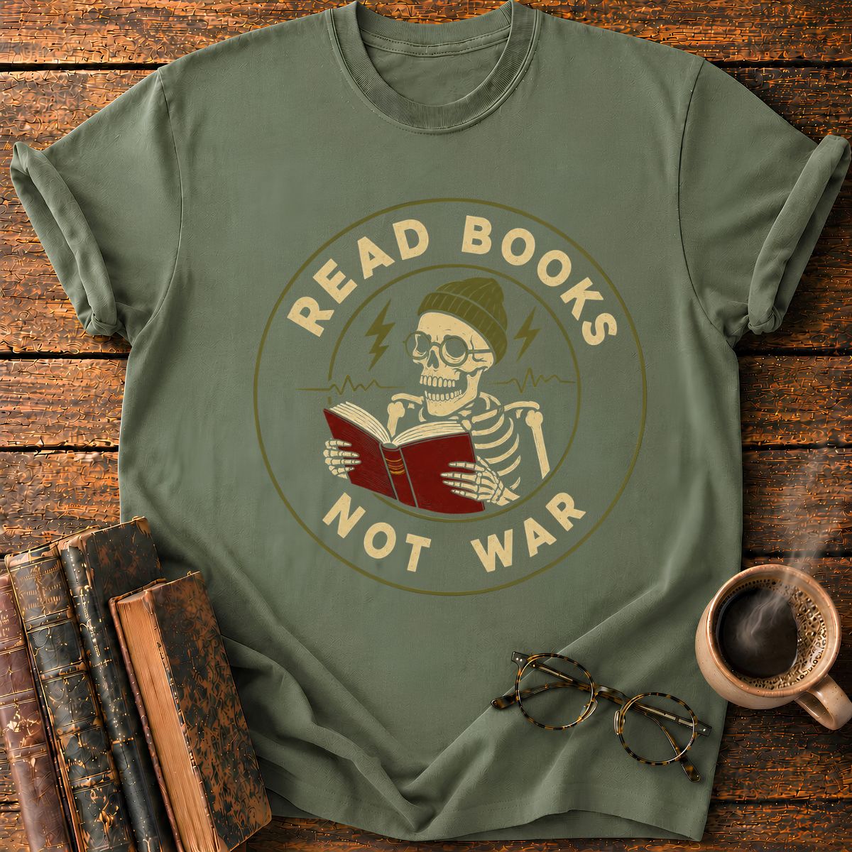 Read Books Not War Badge T-Shirt
