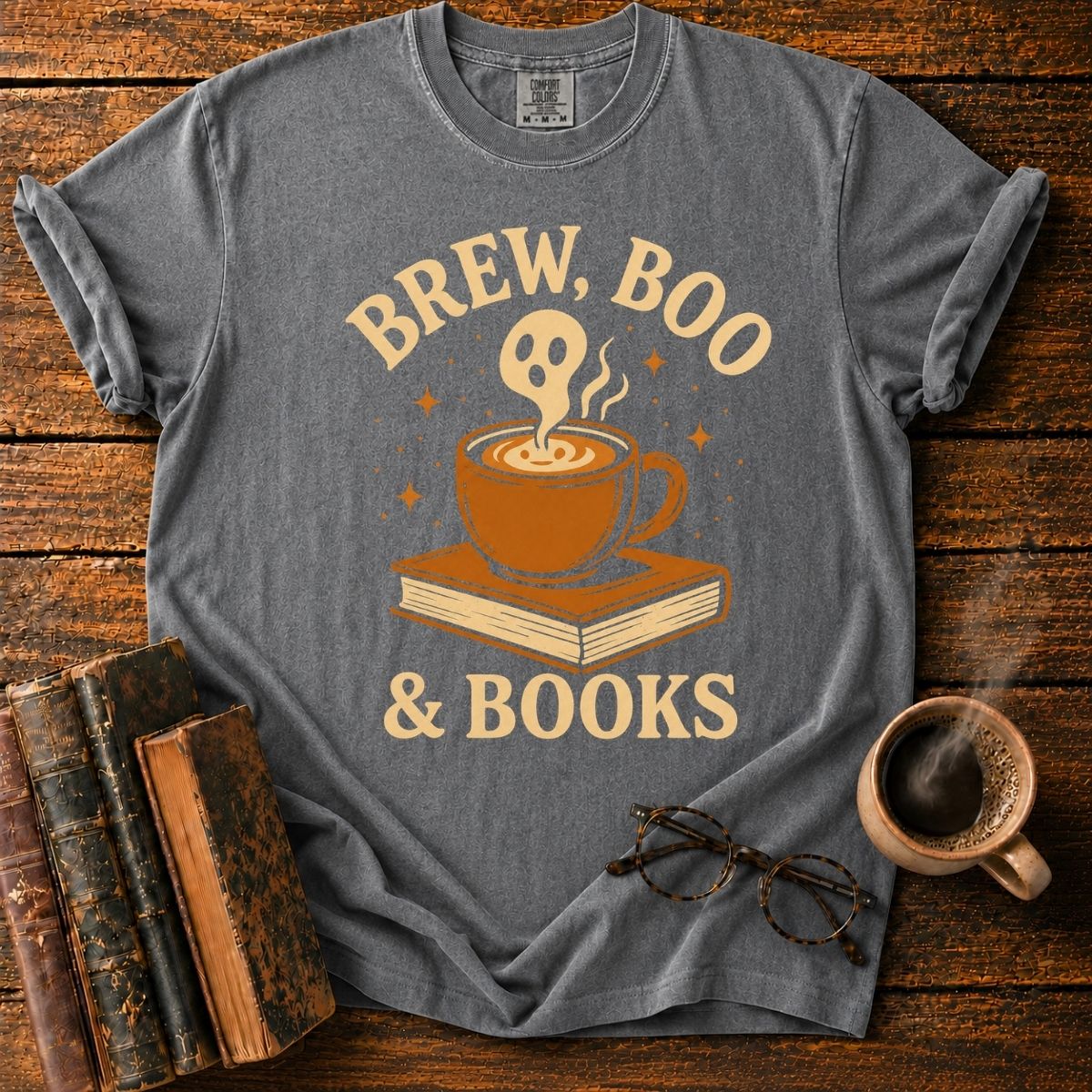 Brew, Boo & Books Vintage T-Shirt