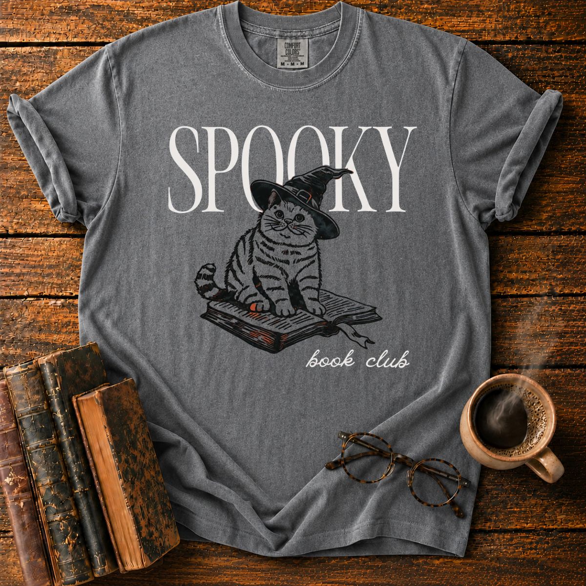 Spooky Cat Book Club T-Shirt