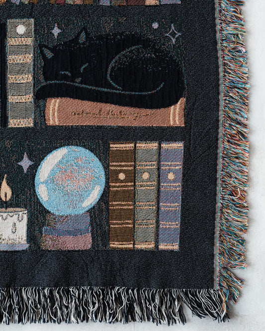Witchy Bookshelf Woven Blanket
