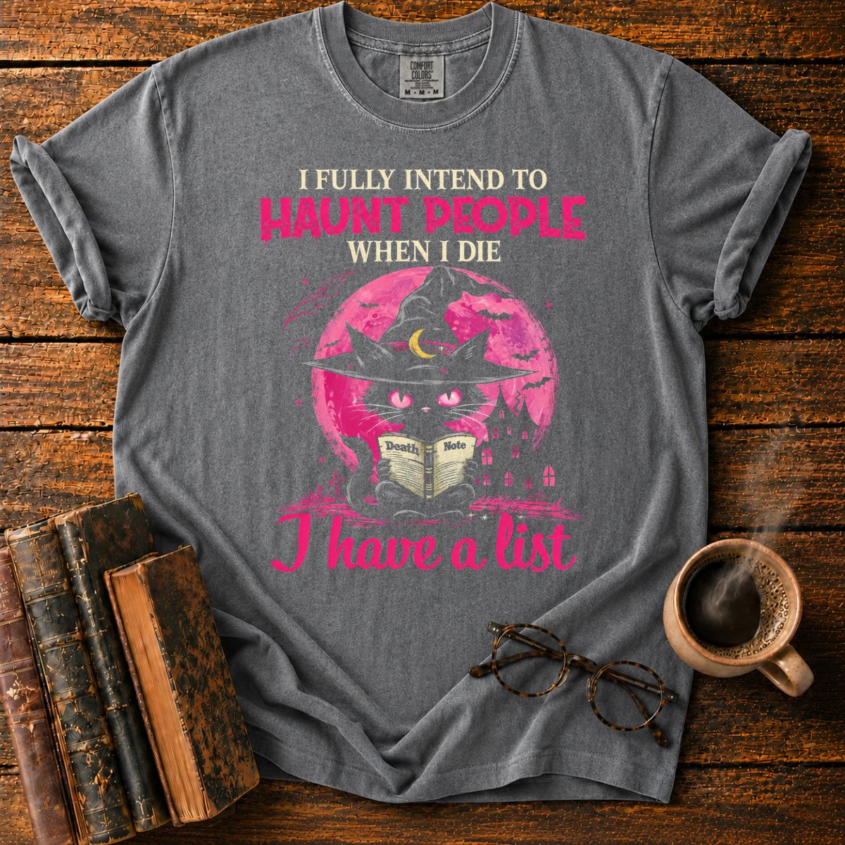 Cat's Haunted Death Note Grimoire T-Shirt