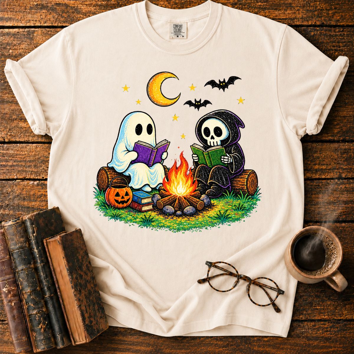 Ghosts’ Halloween Campfire Reading T-Shirt