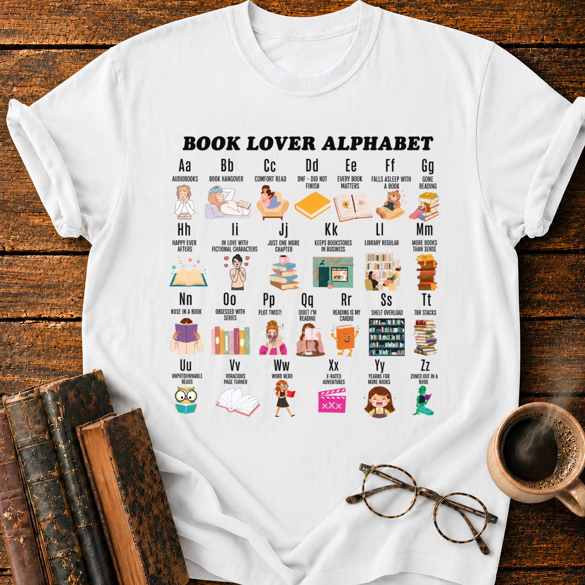 Book Lover Alphabet T-Shirt