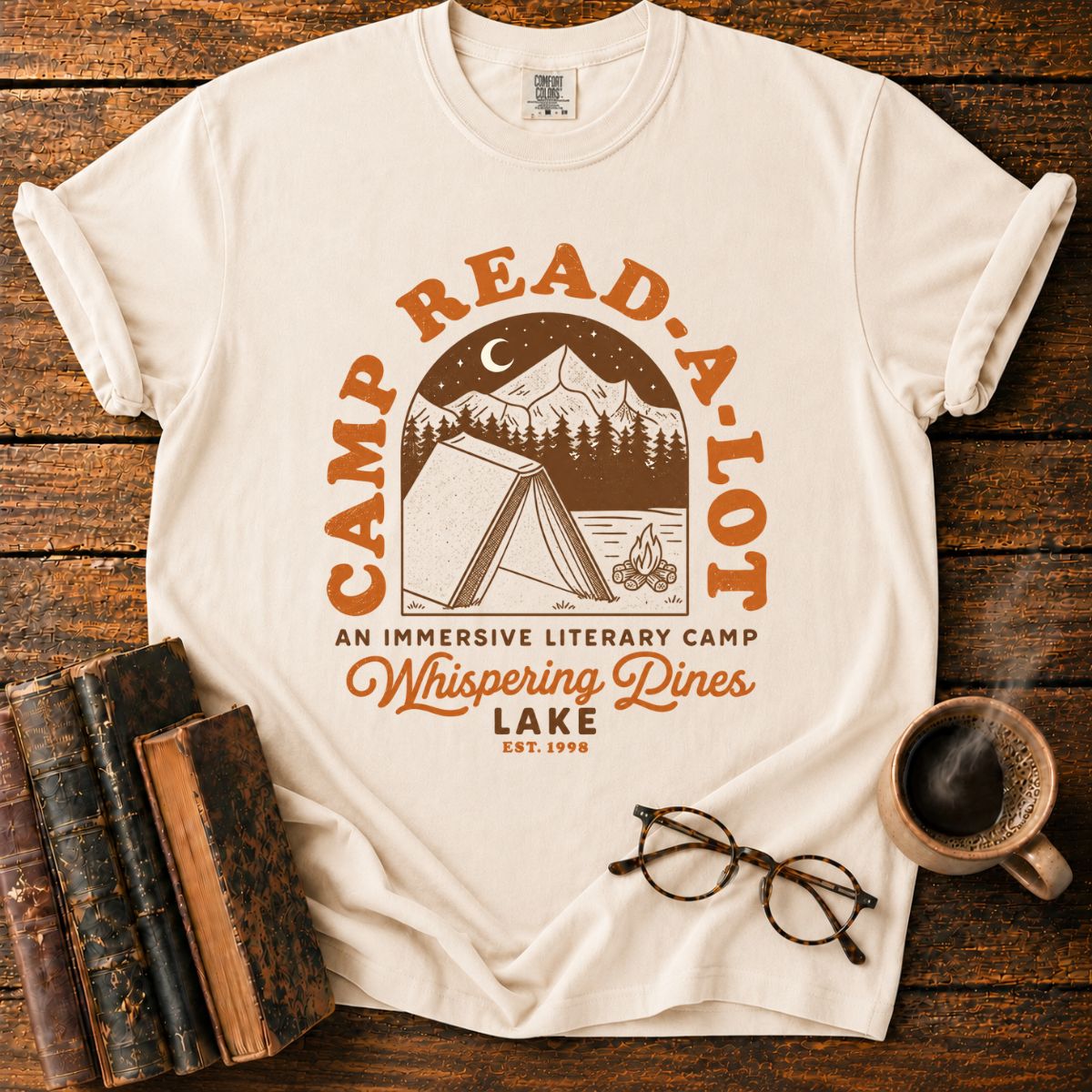 Camp Read-A-Lot Bookish Camping T-Shirt