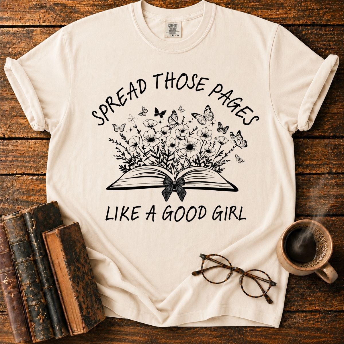 Spread Those Pages Floral Book T-Shirt