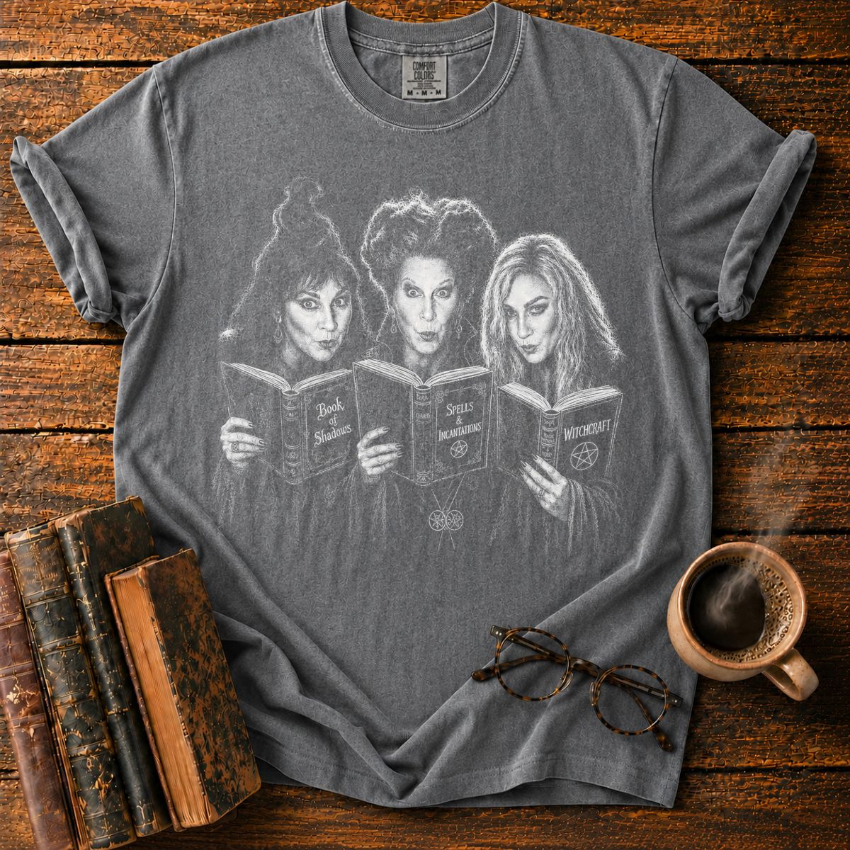 Three Witches and Their Grimoires T-Shirt