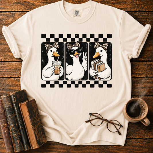 Cute Duck With Books T-Shirt