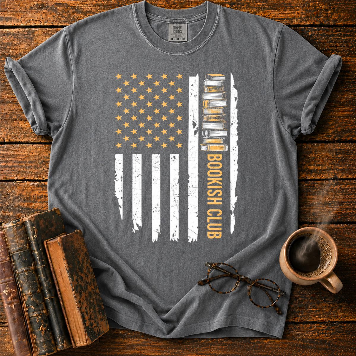Distressed American Book Club Flag T-Shirt