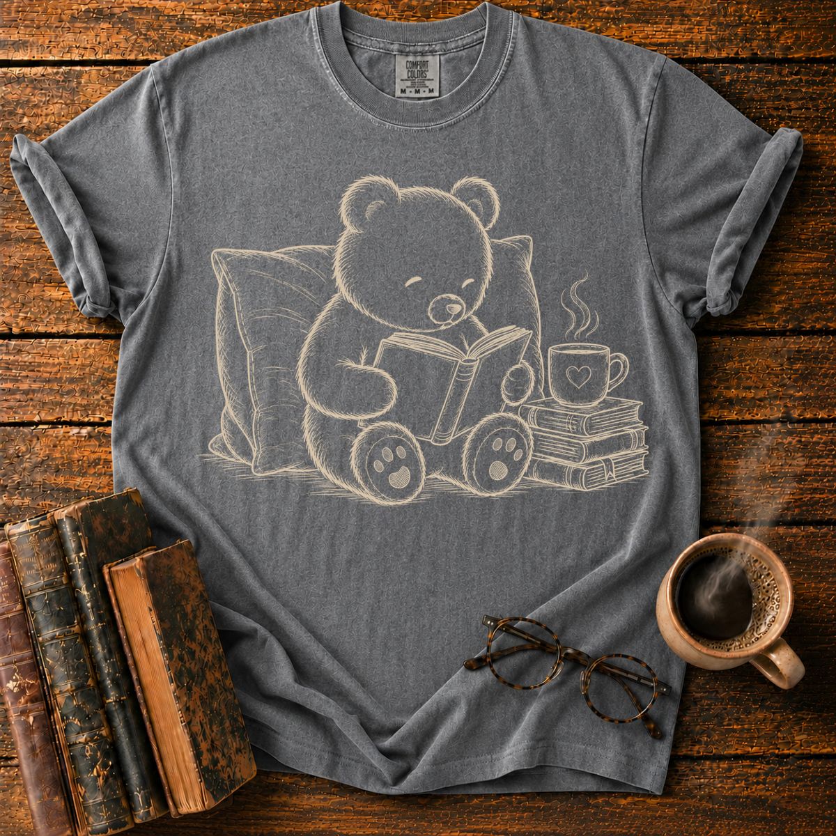 Teddy Bear Reading Book T-Shirt