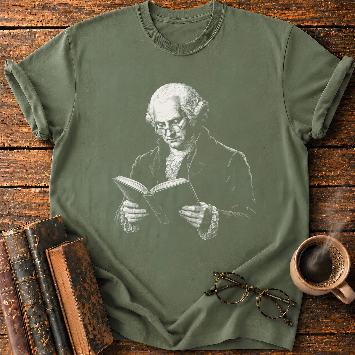 Vintage Scholar Reading T-Shirt