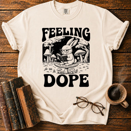Feeling Dope_ Moonlit Rabbit Reader T-Shirt