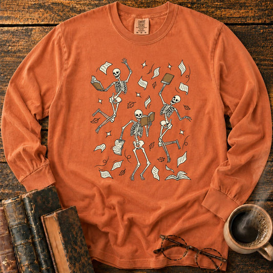 Dancing Skeletons Books LS T-Shirt