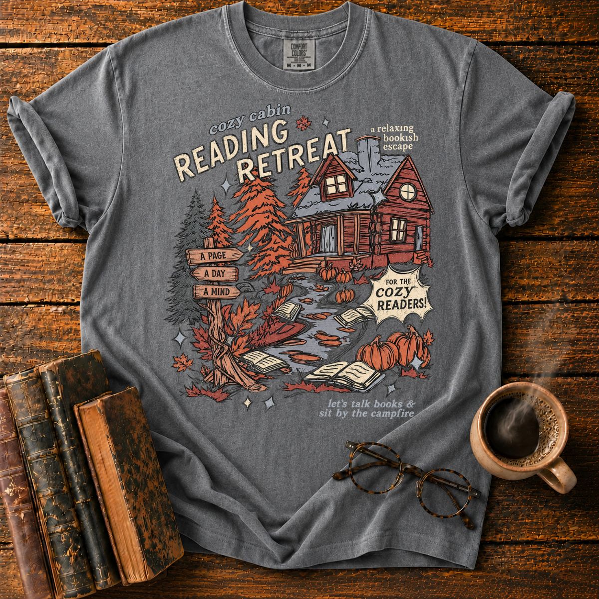 Cozy Cabin Reading Retreat T-Shirt