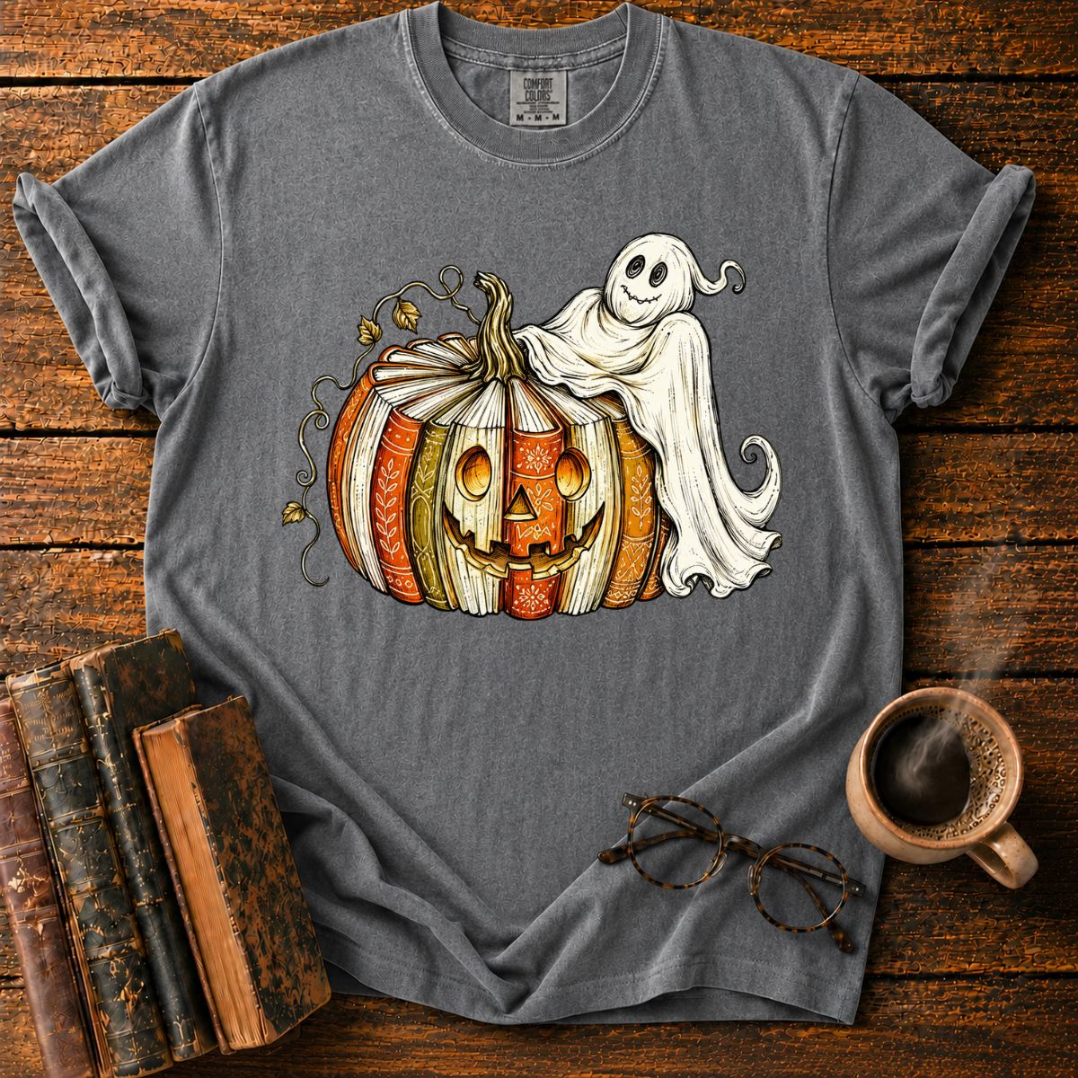 Ornate Pumpkin and Friendly Ghost T-Shirt