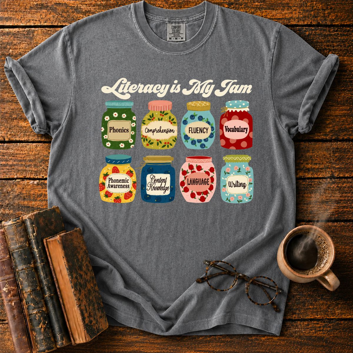 Literacy Is My Jam Jar Collection T-Shirt