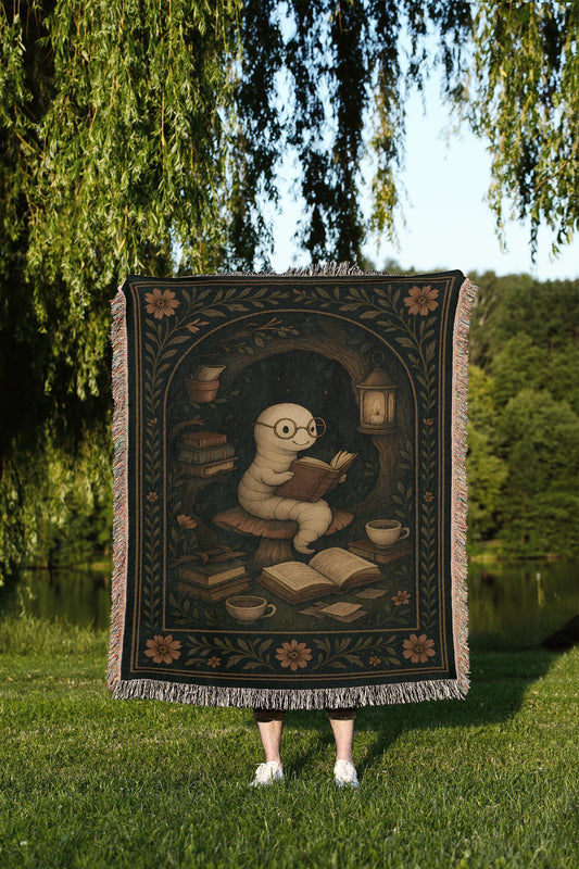 Cozy Bookworm Reading Nook Blanket