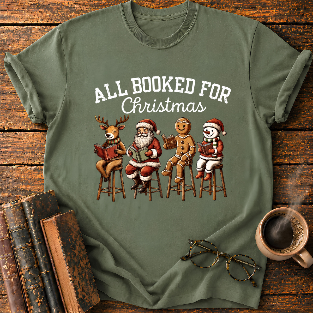 All Booked For Christmas T-Shirt
