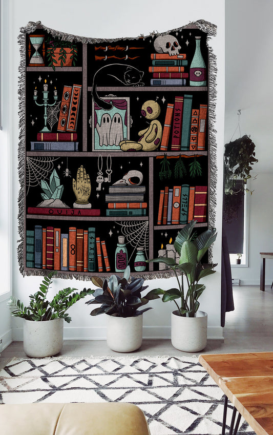 Spellbook Shelf Woven Blanket