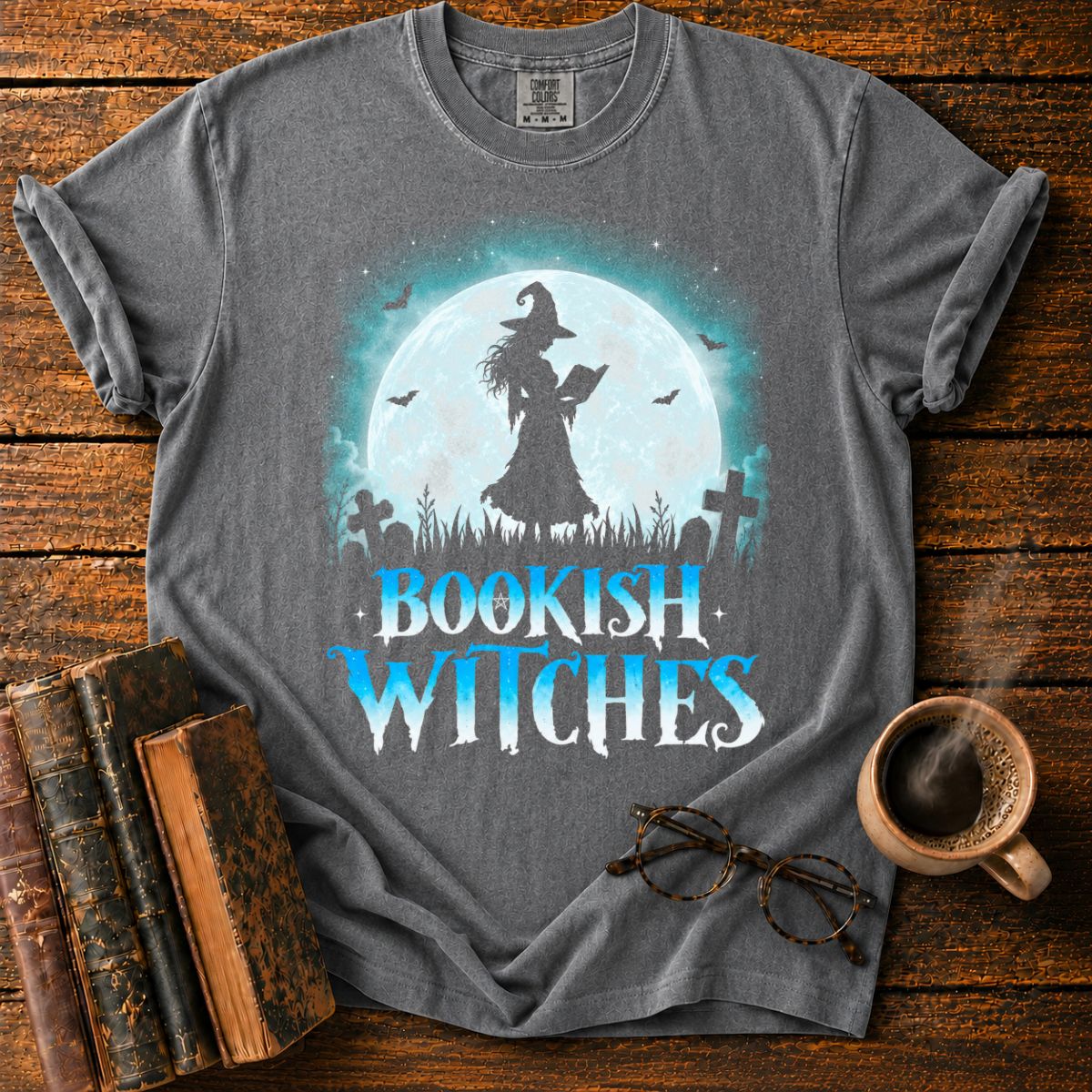 Moonlit Witch Reading in the Graveyard T-Shirt