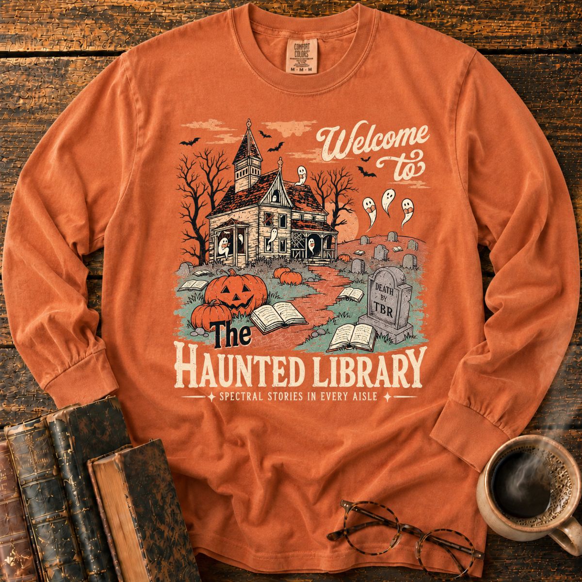Welcome To The Haunted Library LS T-Shirt