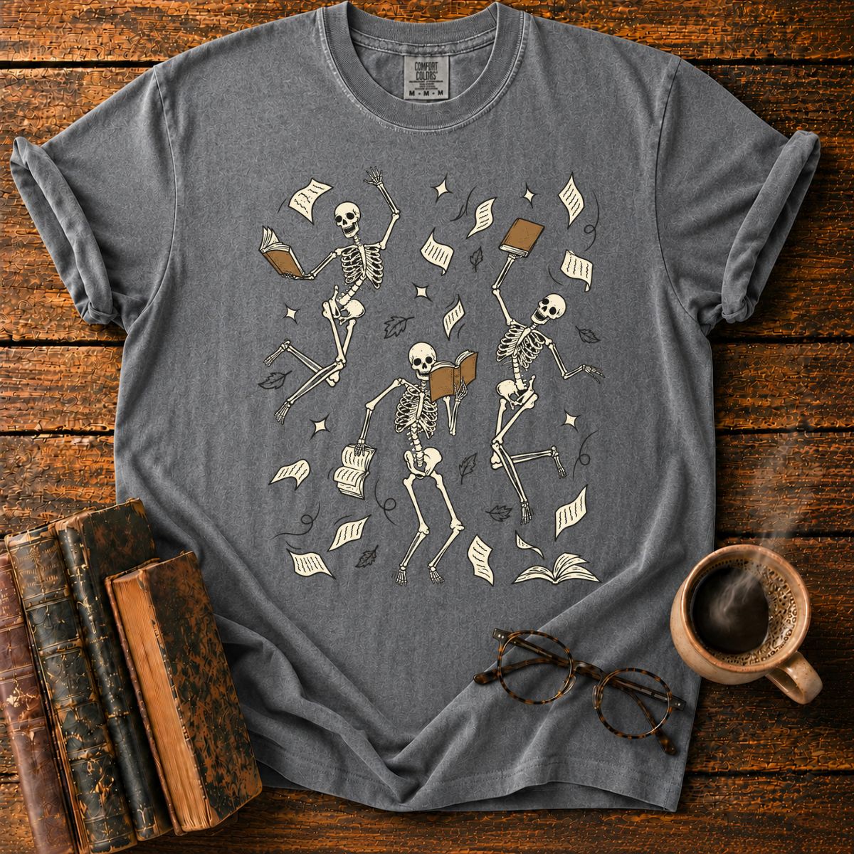Dancing Skeletons Book Lover T-Shirt