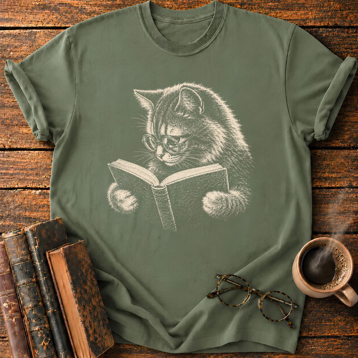 Bookish Cat T-Shirt