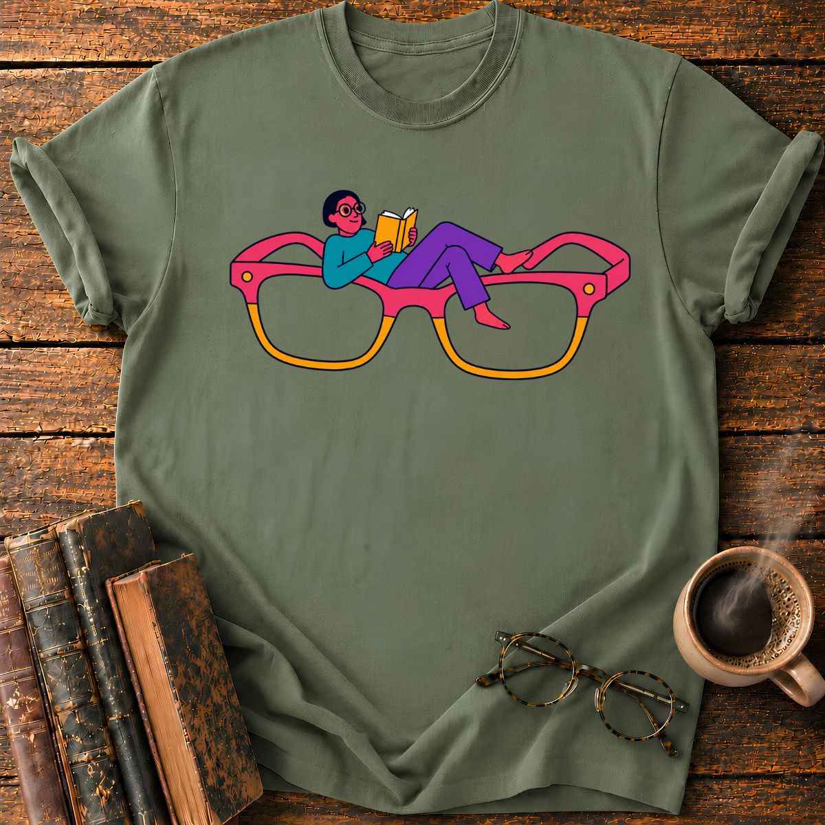 Reader on Oversized Glasses T-Shirt