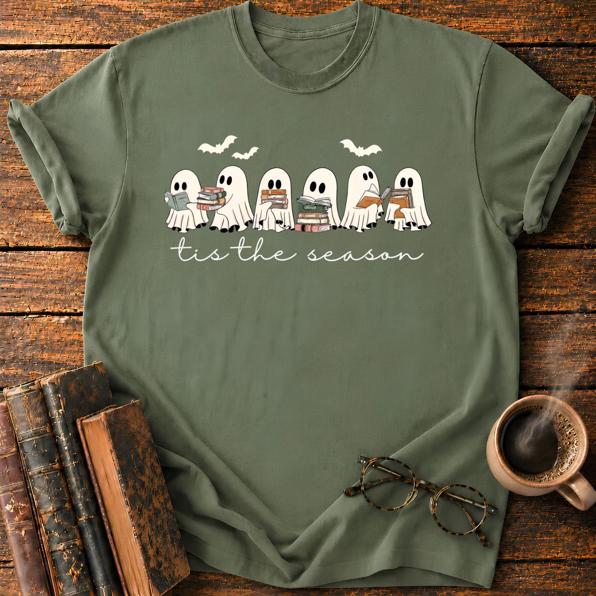 Ghosts Reading in Halloween T-Shirt