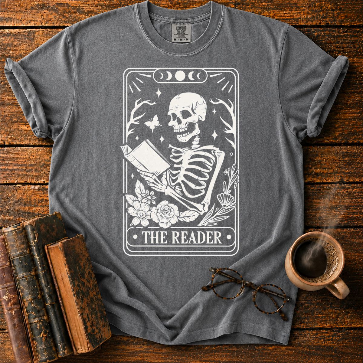 The Reader Tarot Skeleton T-Shirt