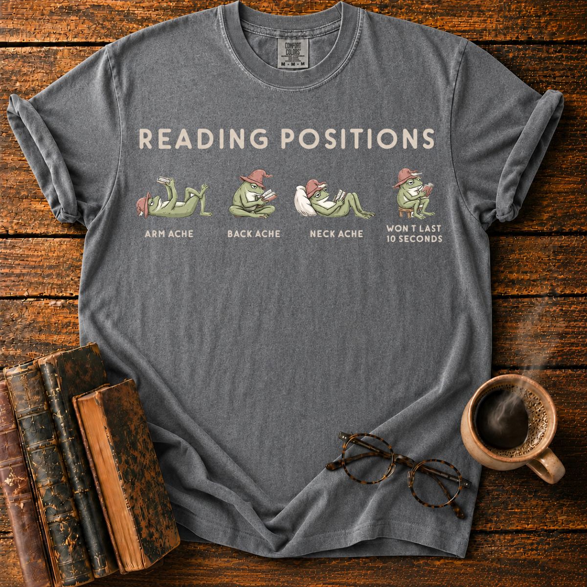 Frog Reading Positions Infographic T-Shirt