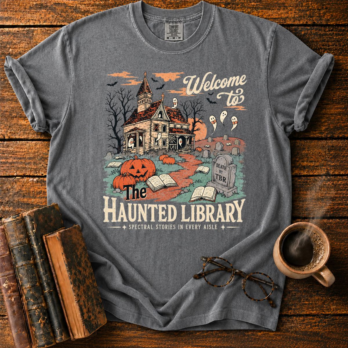Haunted Library Hallowee T-Shirt