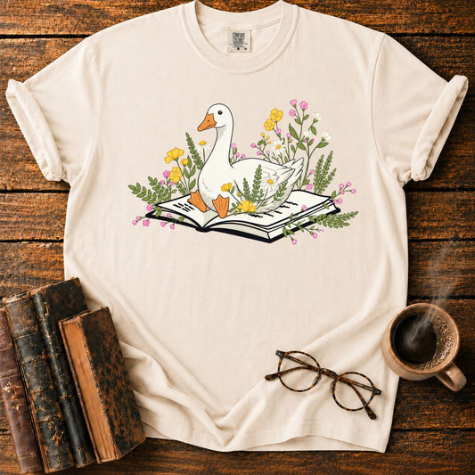 Whimsical Goose in Bloom T-Shirt