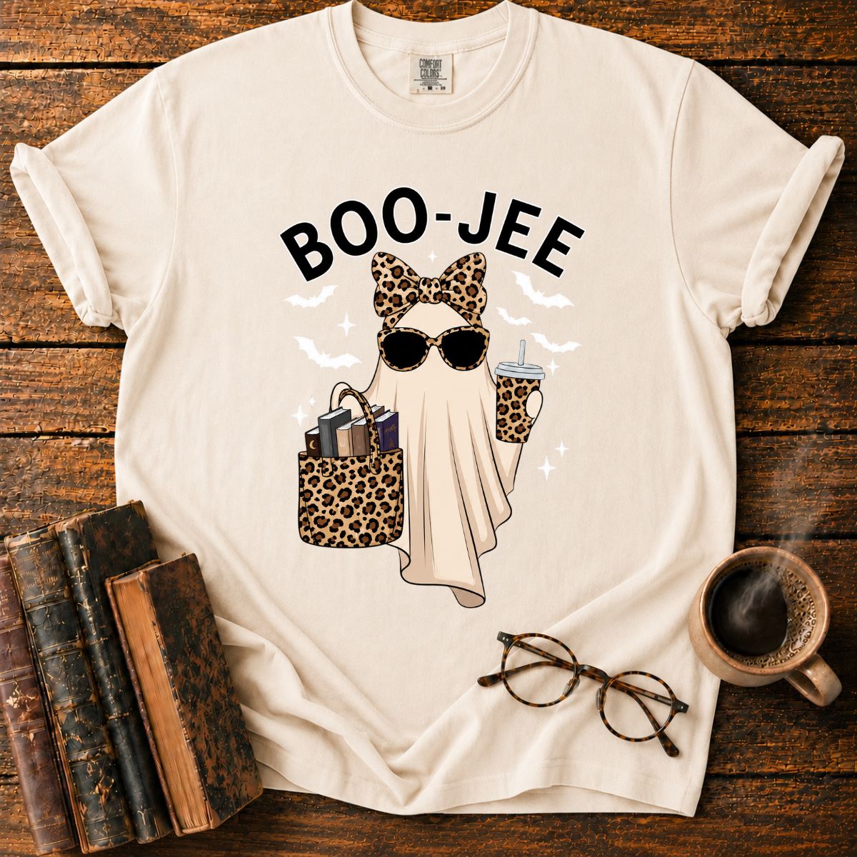Boo-Jee Leopard Ghost Halloween T-Shirt