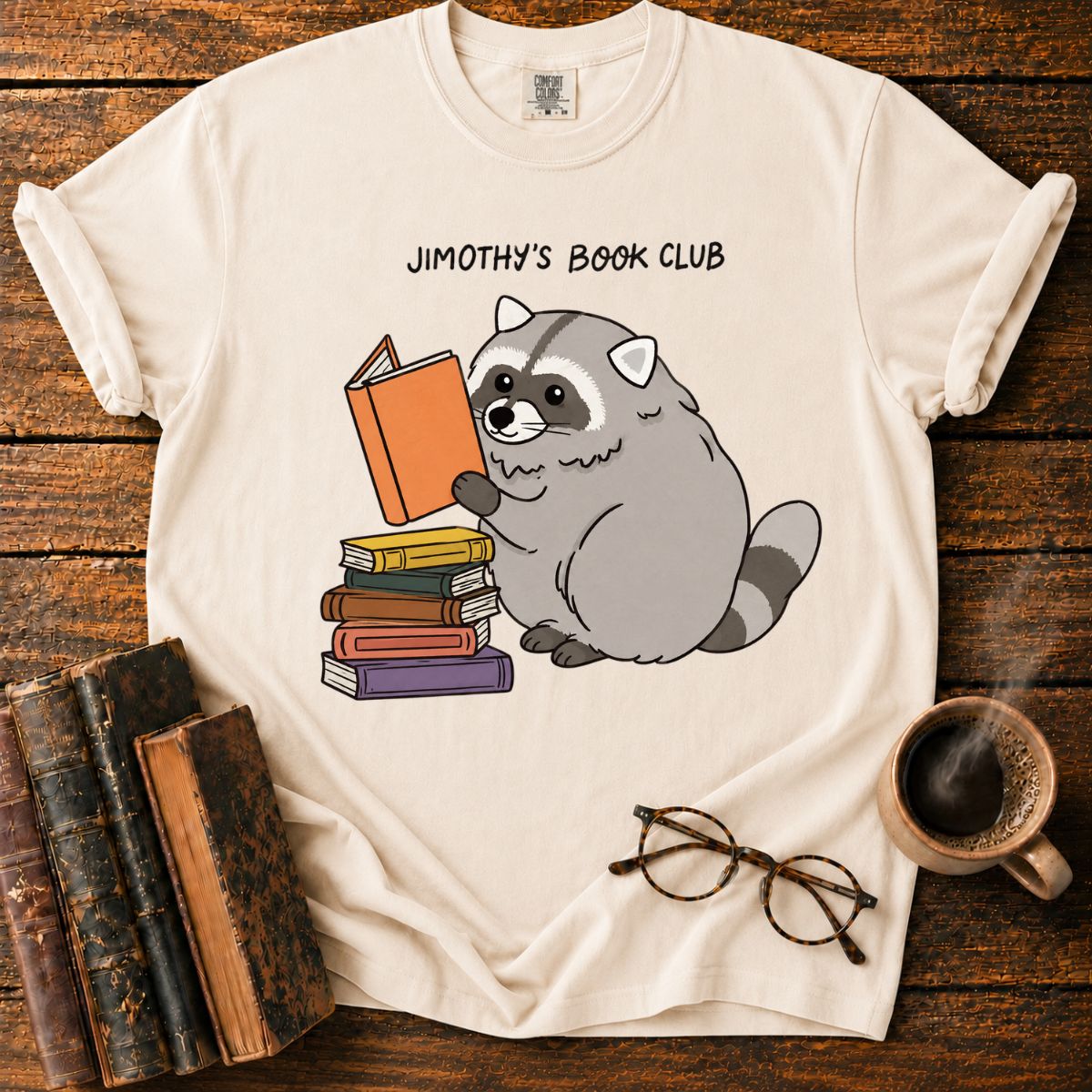 Raccoon Book Club Cute Reading T-Shirt