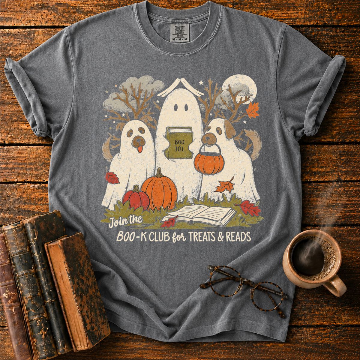 Boo-k Club Ghost Dogs Halloween T-Shirt