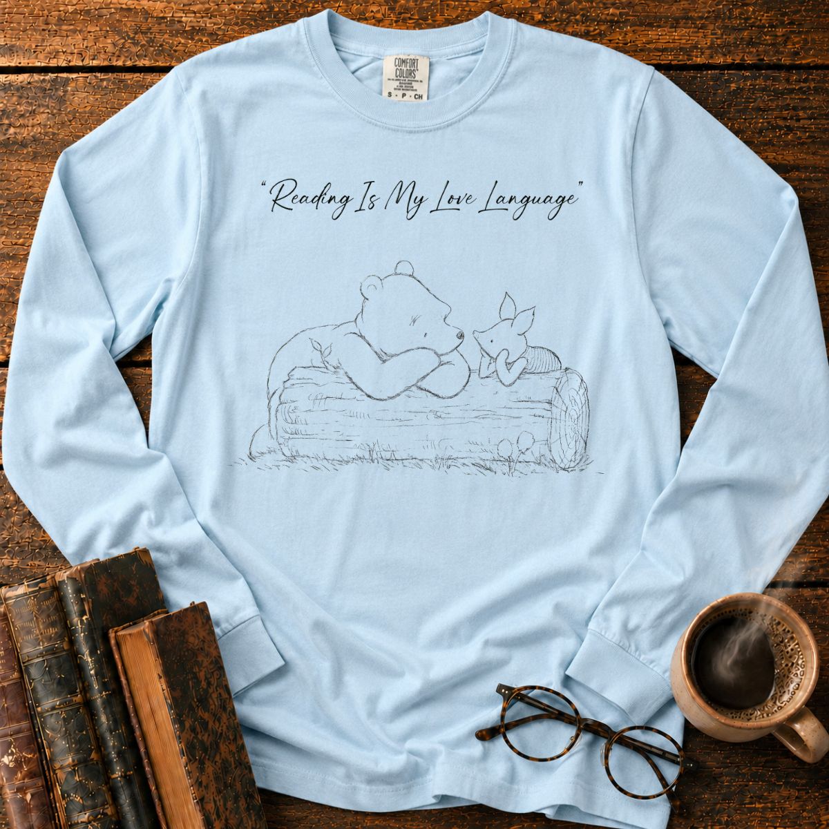 Reading Is My Love Language Sketch LS T-Shirt
