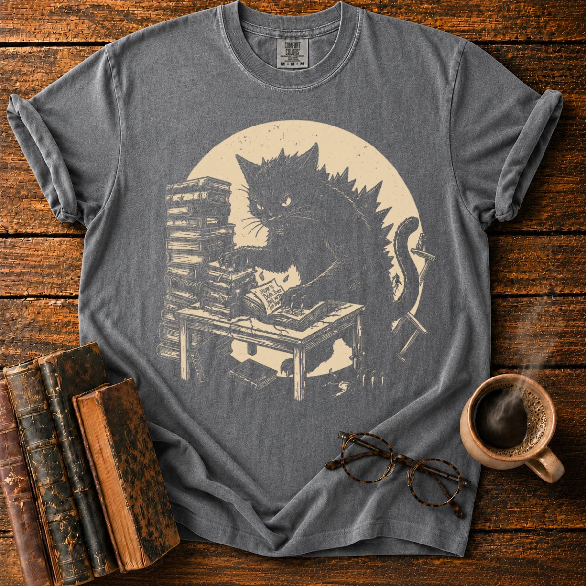 Kaiju Cat’s Evil Reading Room T-Shirt