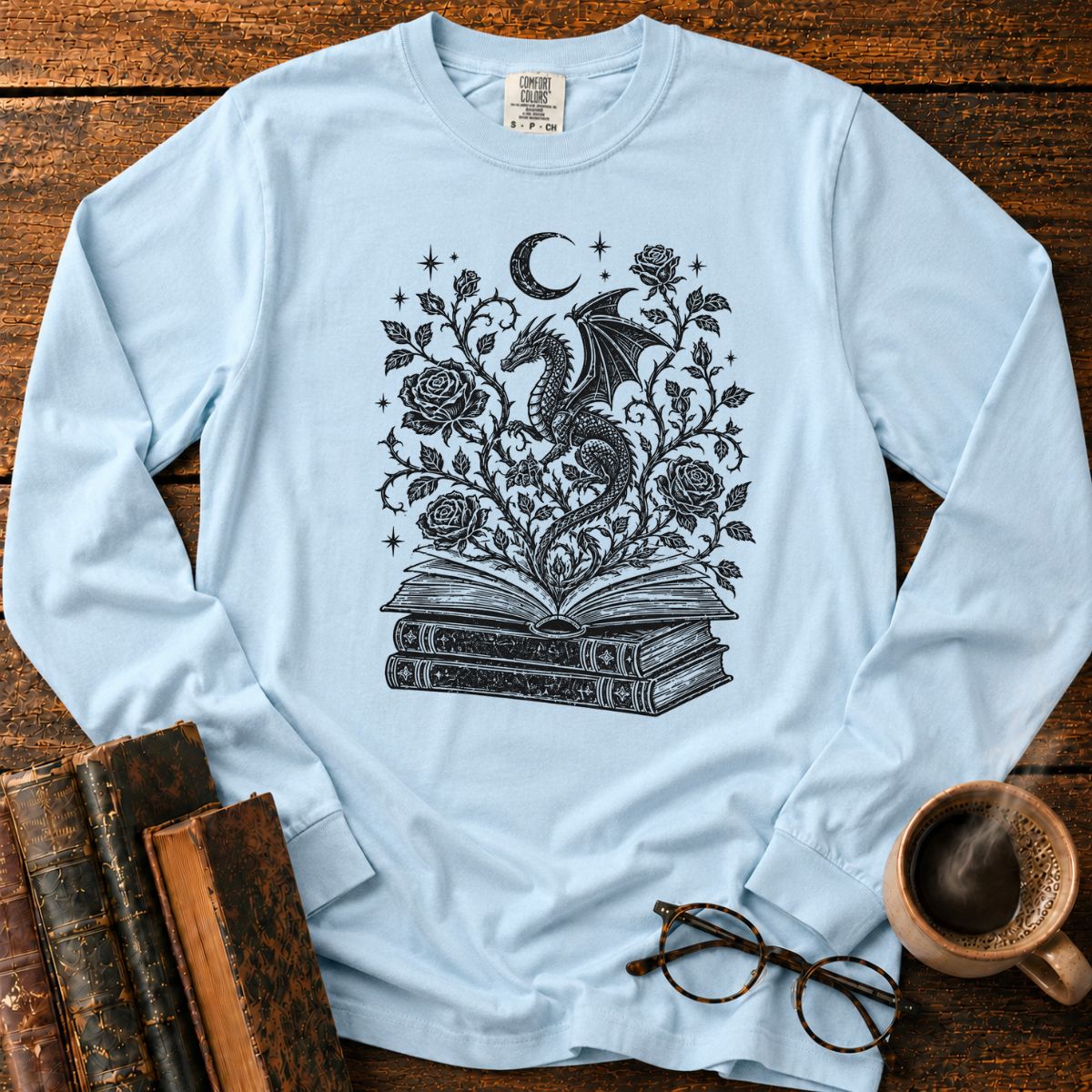Dragon Rose Book LS T-Shirt
