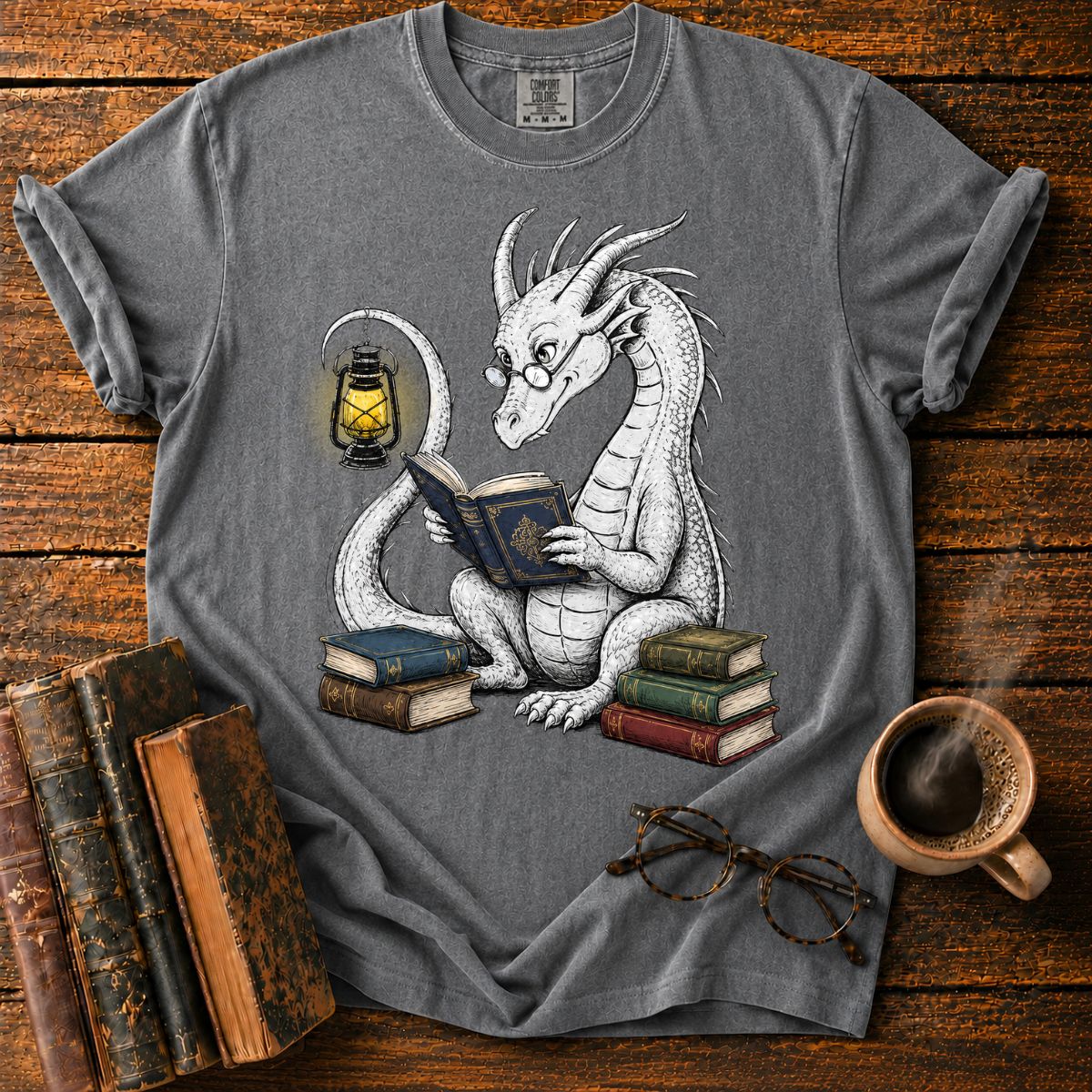 Dragon Scholar by Lantern Light T-Shirt