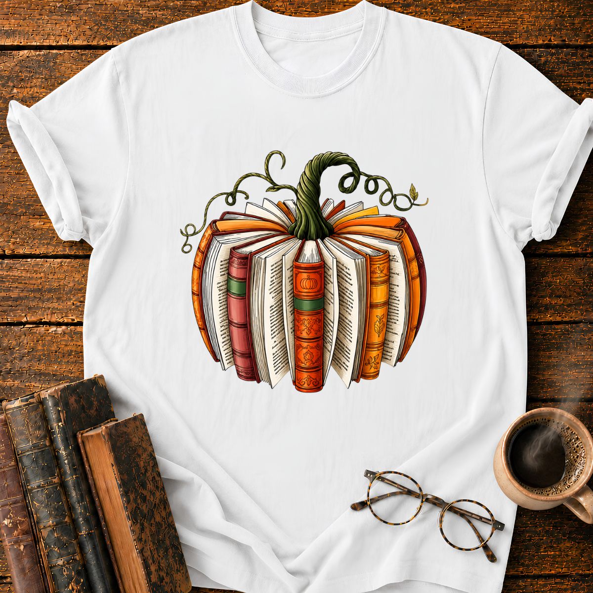 Vintage Pumpkin Book T-Shirt