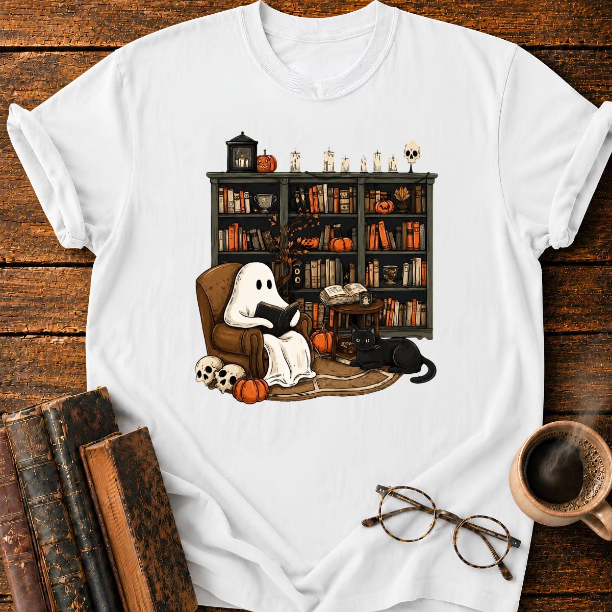 Ghost Reading A Book T-Shirt