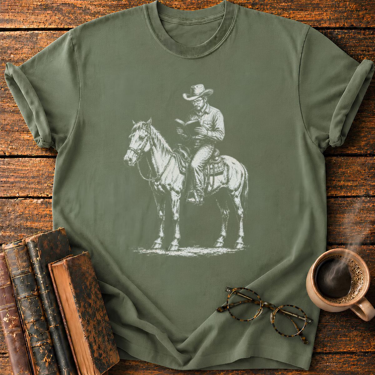 Cowboy Reading A Book T-Shirt