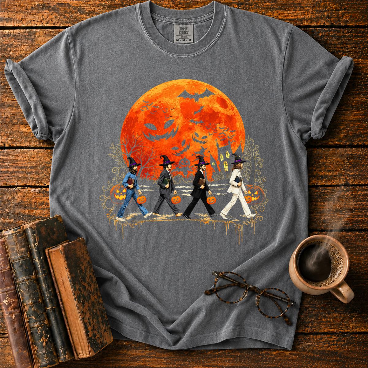 Four Witch-Hatted Walkers with Books T-Shirt